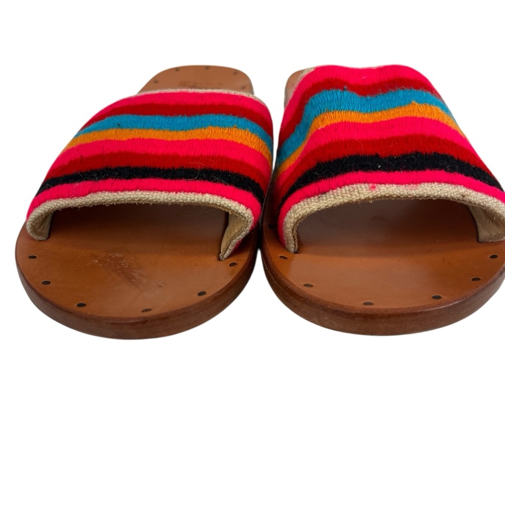 beek Multicolor Striped Slide Sandals in Pink, Turquoise & Tan - Picture 4 of 8